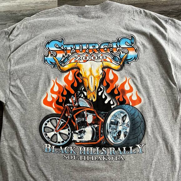 2006 Sturgis Black Hills Rally South Dakota Heather Grey Biker Graphic‎ Tee - Picture 4 of 8